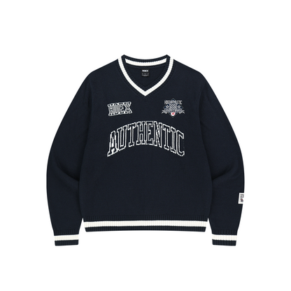 【早鳥優惠】Womens Rugby 混羊毛針織毛衣 深藍色