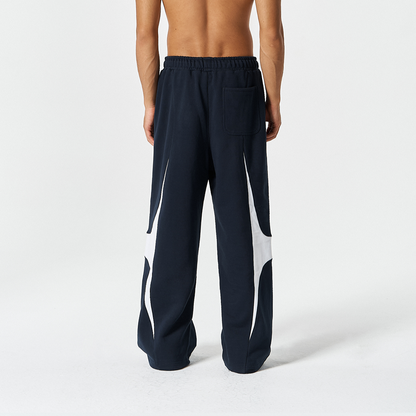 【早鳥優惠】Winged Logo Color Block 寬鬆運動長褲 深藍色(男女同款)