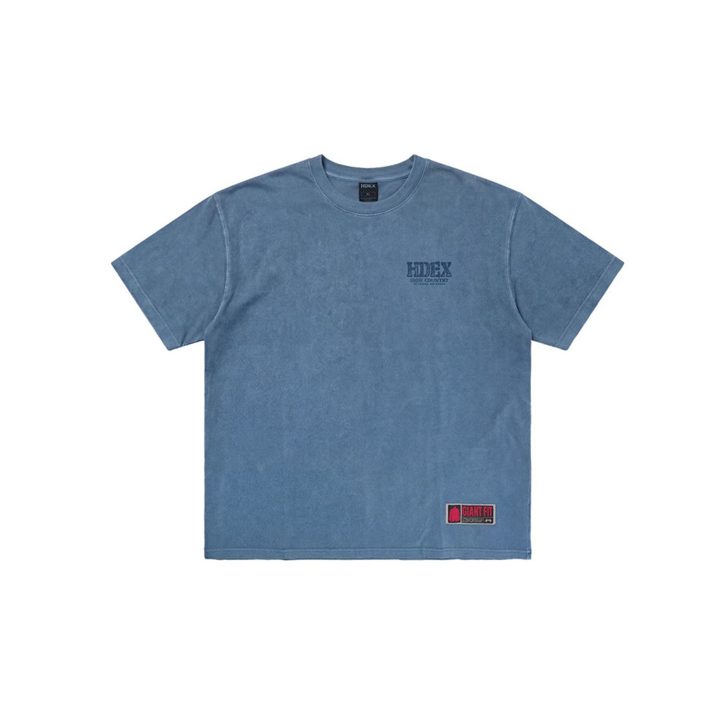 Core Back Logo Gint Fit 水洗復古風短袖上衣 霧藍色