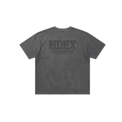 Core Back Logo Gint Fit 水洗復古風短袖上衣 鐵灰色