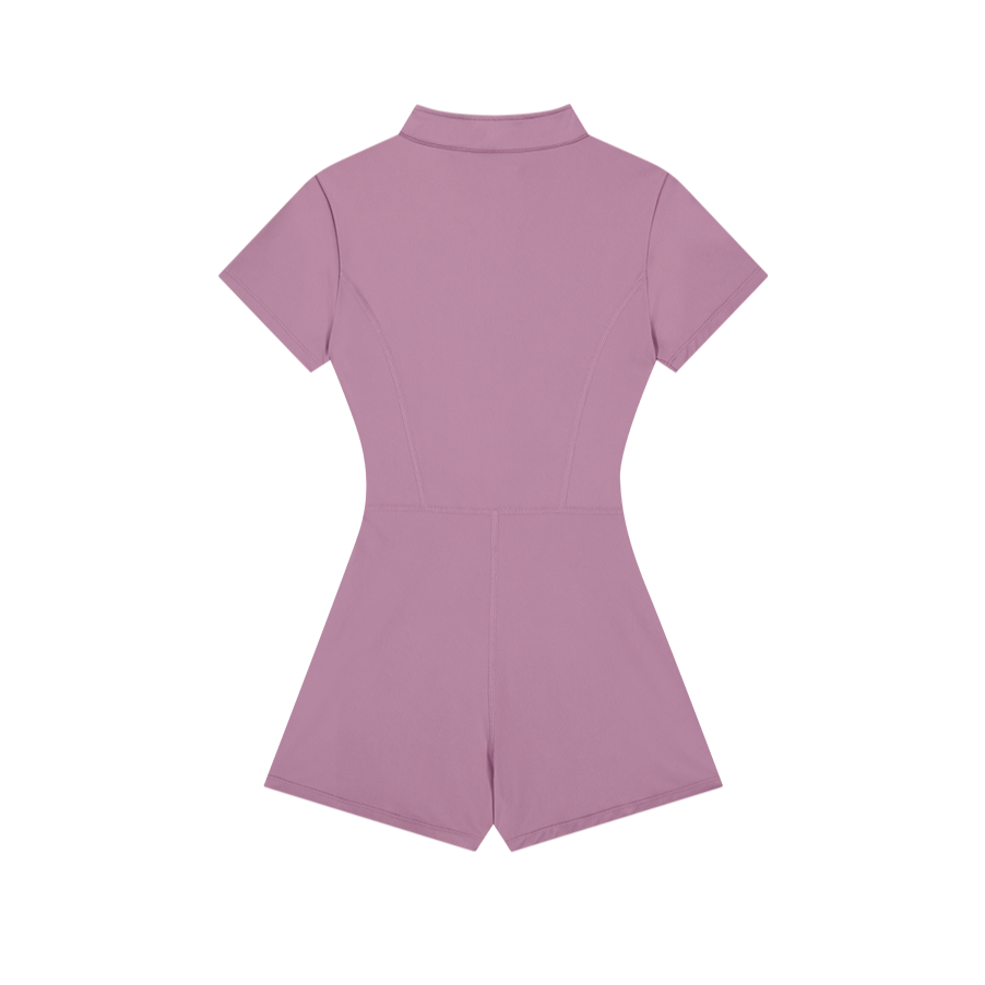 【早鳥優惠】Womens Support Piping 短袖連身運動服 蓮藕紫