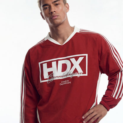 【新品早鳥優惠】Color Summit 美式足球風運動長袖上衣 紅色(男女同款)