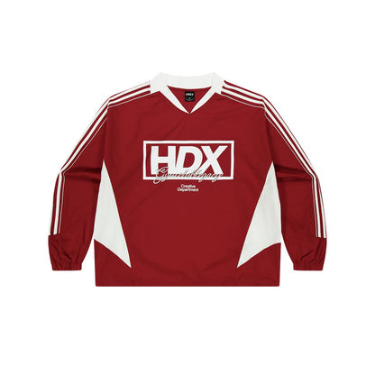 【新品早鳥優惠】Color Summit 美式足球風運動長袖上衣 紅色(男女同款)