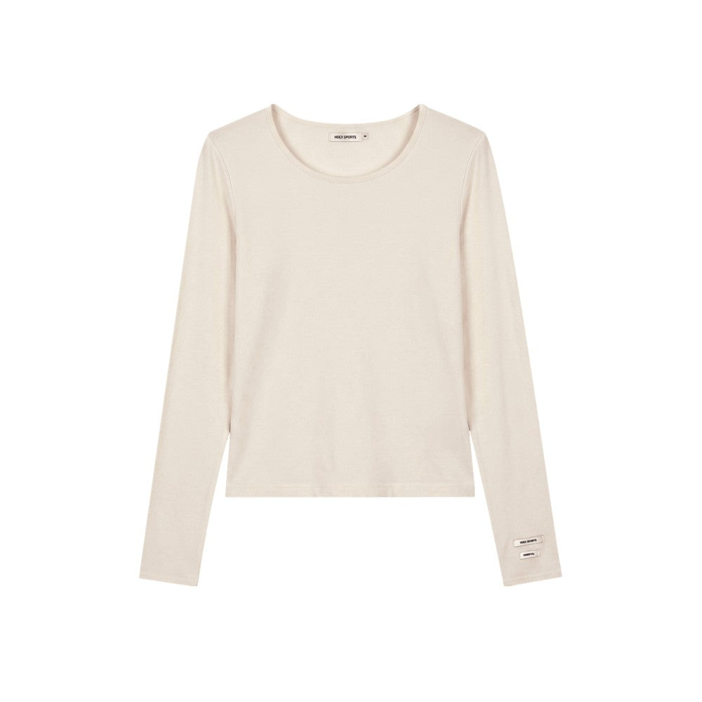 Essential 莫代爾休閒長袖上衣 奶油白