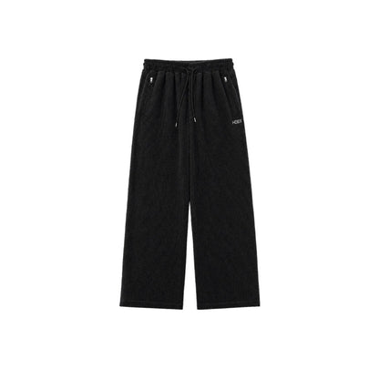 Soft Velour 華夫格運動長褲 黑色