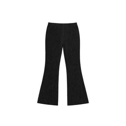 Soft Velour 華夫格運動喇叭褲 黑色