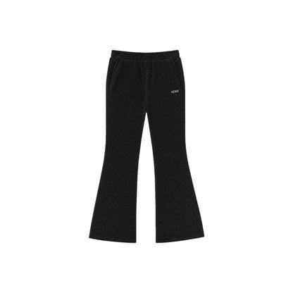 Soft Velour 華夫格運動喇叭褲 黑色