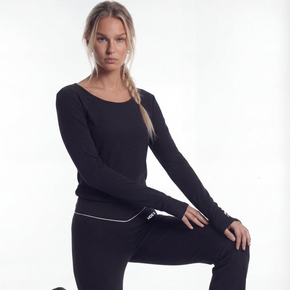 Essential 莫代爾休閒長袖上衣 黑色