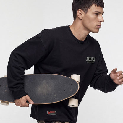 Core Giant Fit 不修邊運動長袖上衣 黑色