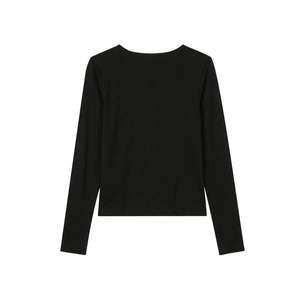 Essential 莫代爾休閒長袖上衣 黑色