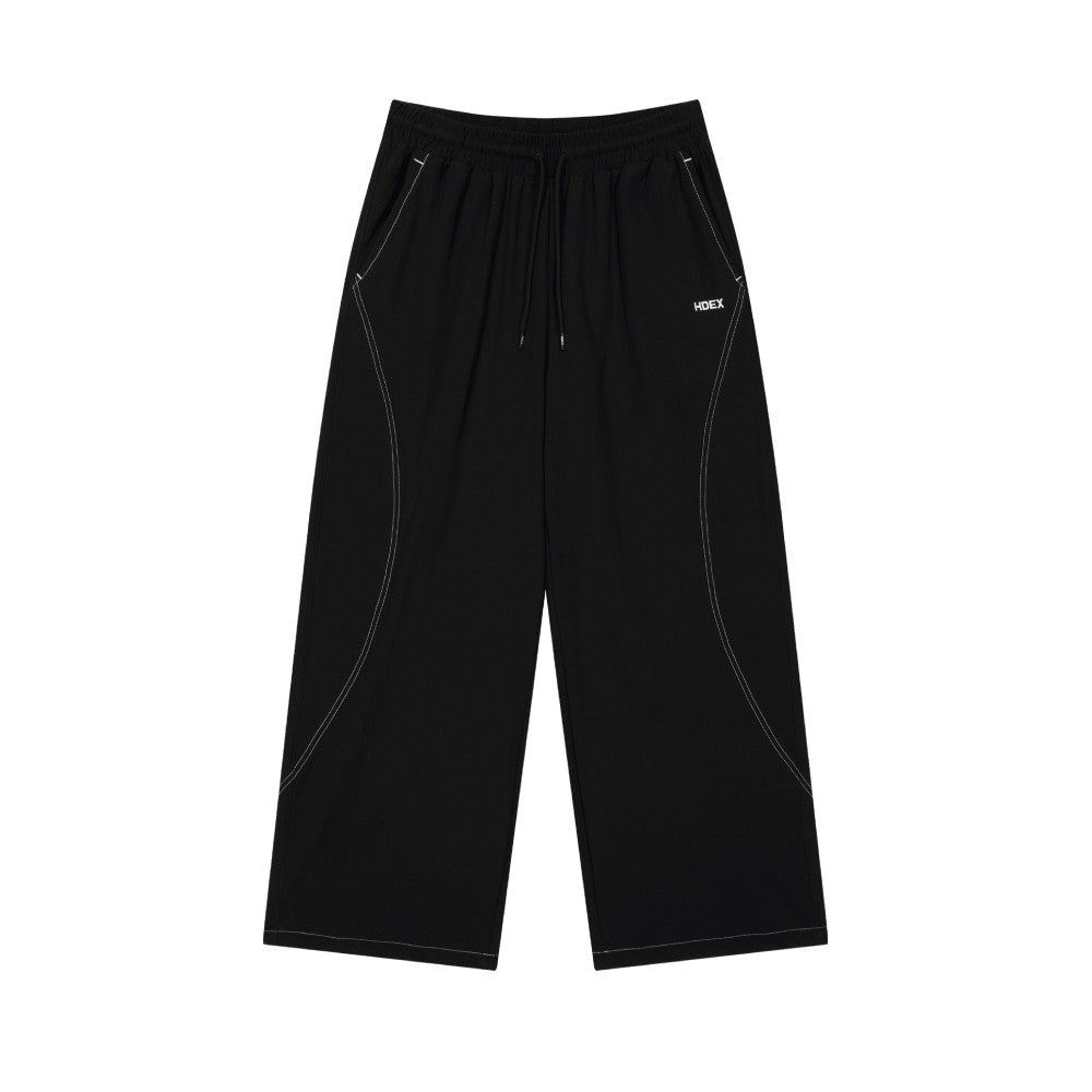 Womens Stich Curyed 尼龍運動長褲 黑色