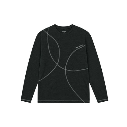 Curve Stitch Running 運動長袖上衣 鐵灰色(男女同款)