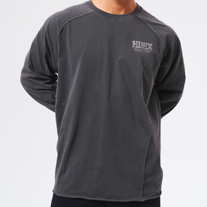 【新品預購】Core Back Logo 水洗復古風長袖上衣 深灰色