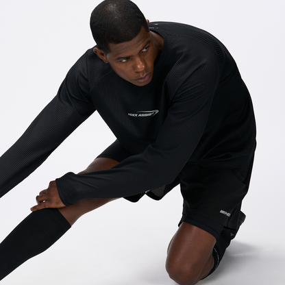 【新品早鳥優惠】Assist Waffle 機能性運動長袖上衣 黑色