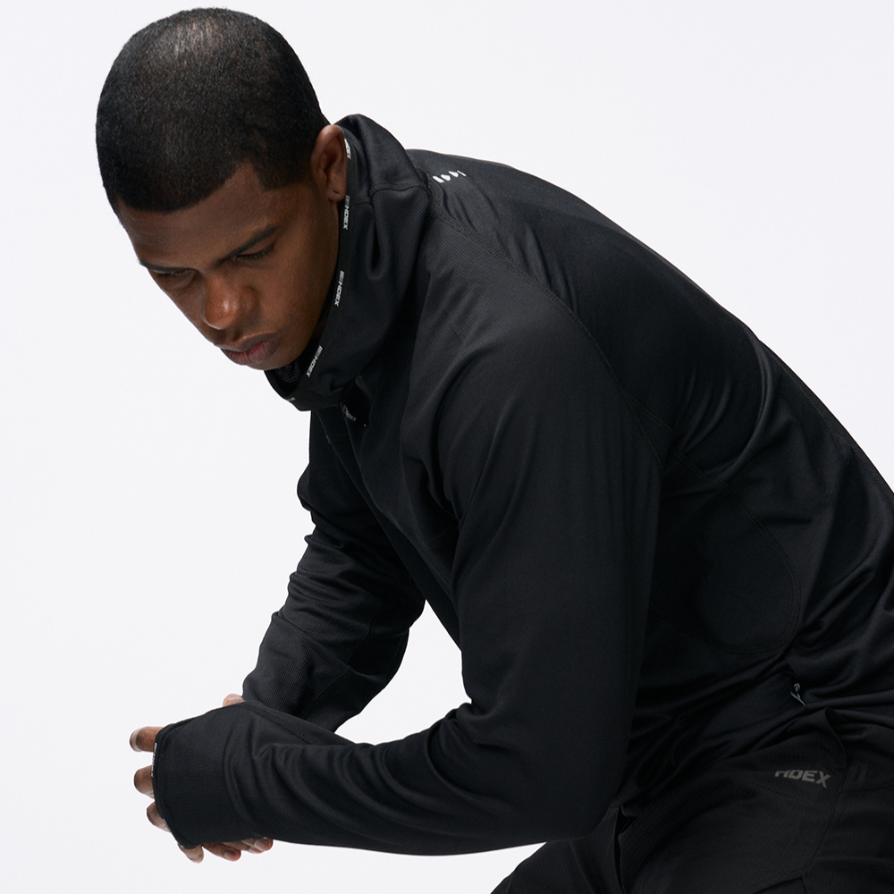 【新品早鳥優惠】Assist Waffle 機能性運動連帽長袖上衣 黑色