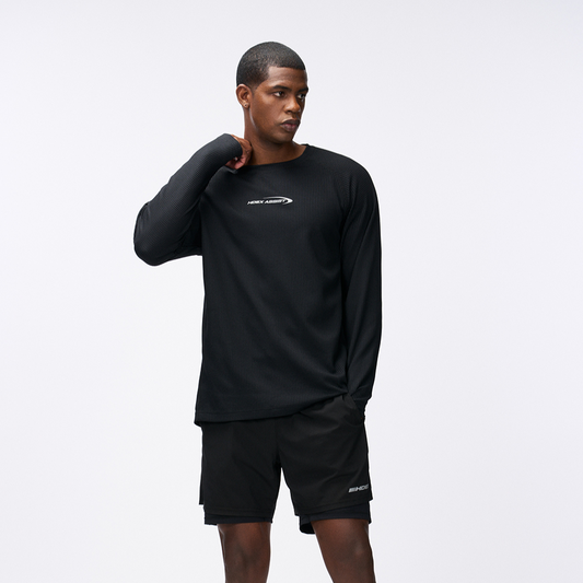 【新品早鳥優惠】Assist Waffle 機能性運動長袖上衣 黑色