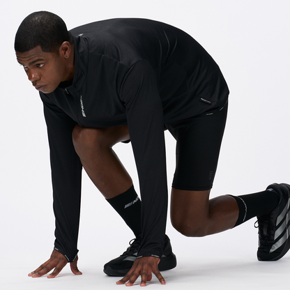 【新品早鳥優惠】Assist Waffle 機能性半開襟運動長袖上衣 黑色