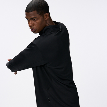 【新品早鳥優惠】Assist Waffle 機能性半開襟運動長袖上衣 黑色