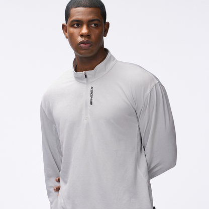 【新品早鳥優惠】Assist Waffle 機能性半開襟運動長袖上衣 淺灰色