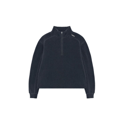 Soft Velour 華夫格半拉鍊上衣 海軍藍(男女同款)