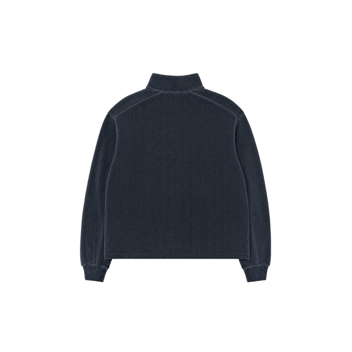 Soft Velour 華夫格半拉鍊上衣 海軍藍(男女同款)