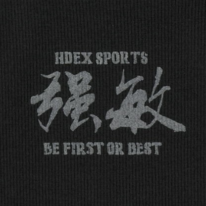 Strong Dexter Ribbed 貼身挖背運動背心 黑色