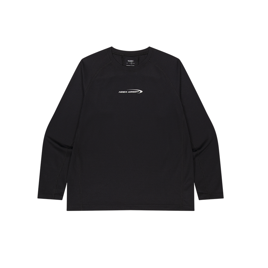 【新品早鳥優惠】Assist Waffle 機能性運動長袖上衣 黑色
