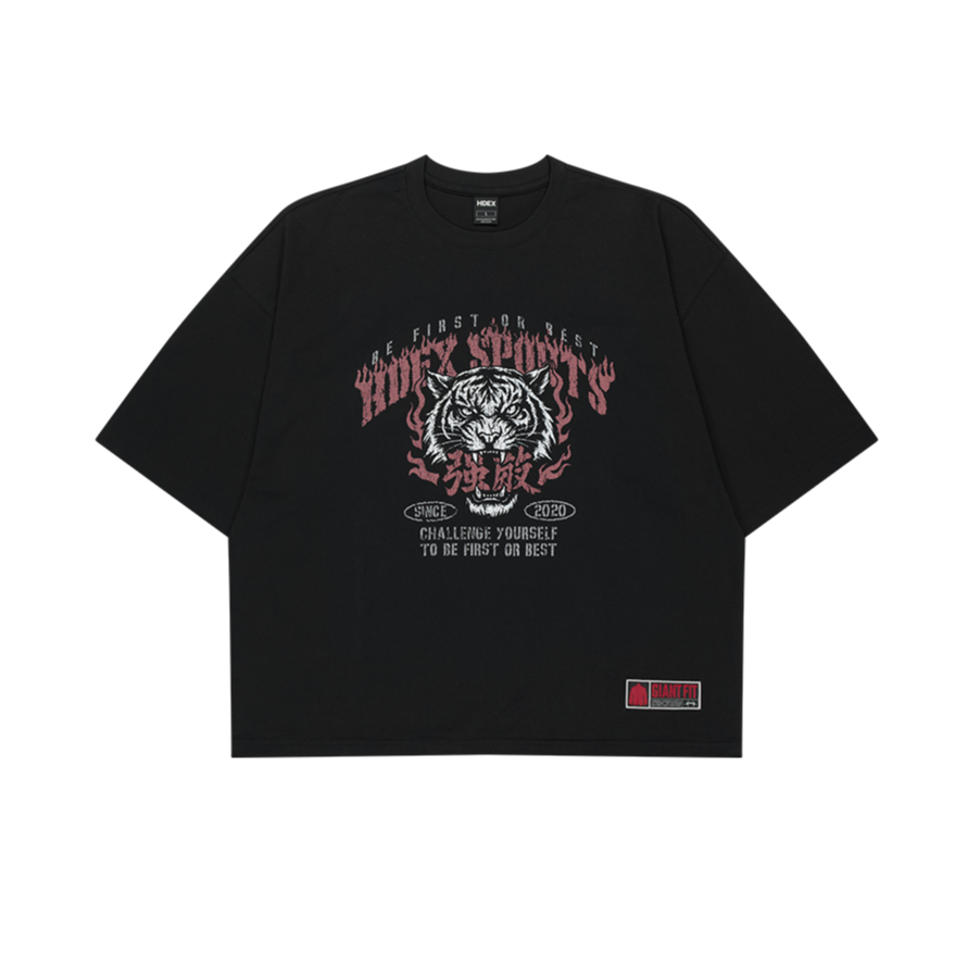 Strong Dexter Giant Fit 老虎印花運動短袖上衣 黑色