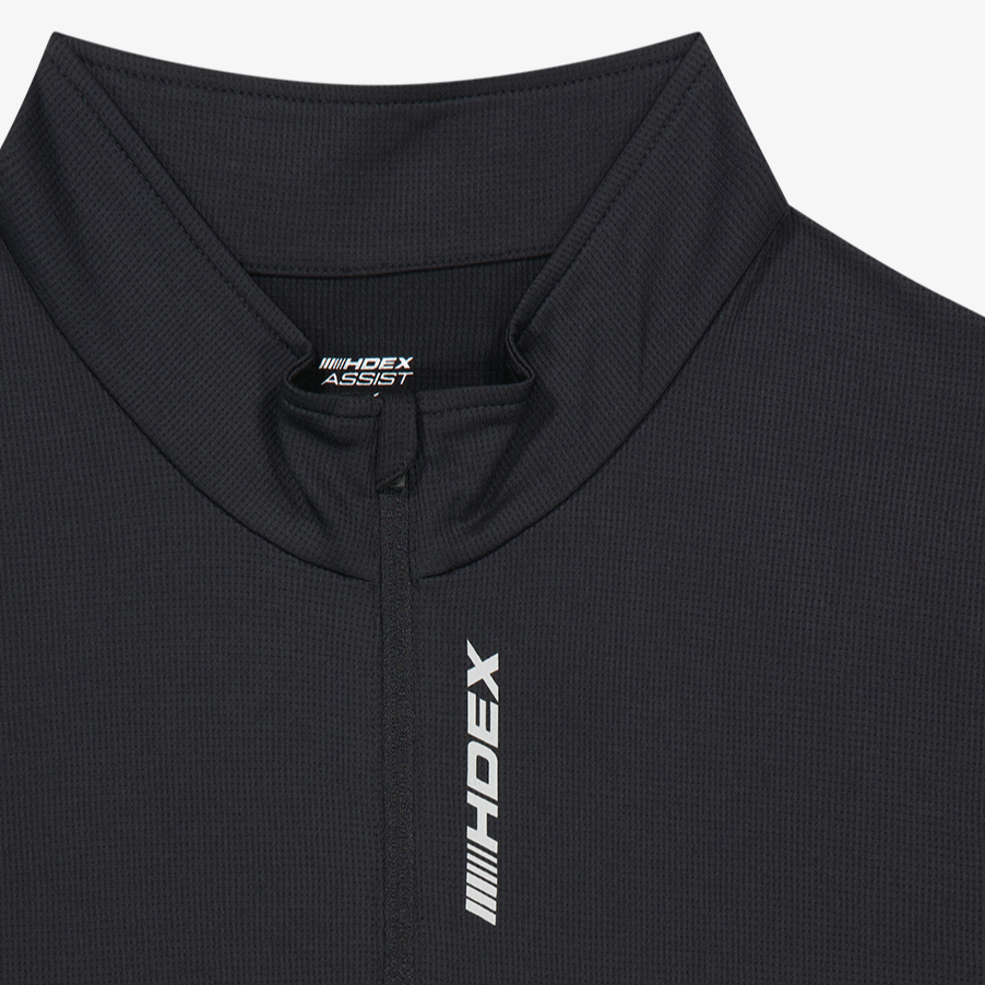 【新品早鳥優惠】Assist Waffle 機能性半開襟運動長袖上衣 黑色