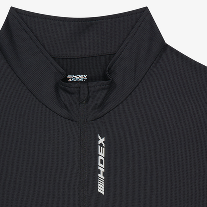 【新品早鳥優惠】Assist Waffle 機能性半開襟運動長袖上衣 黑色