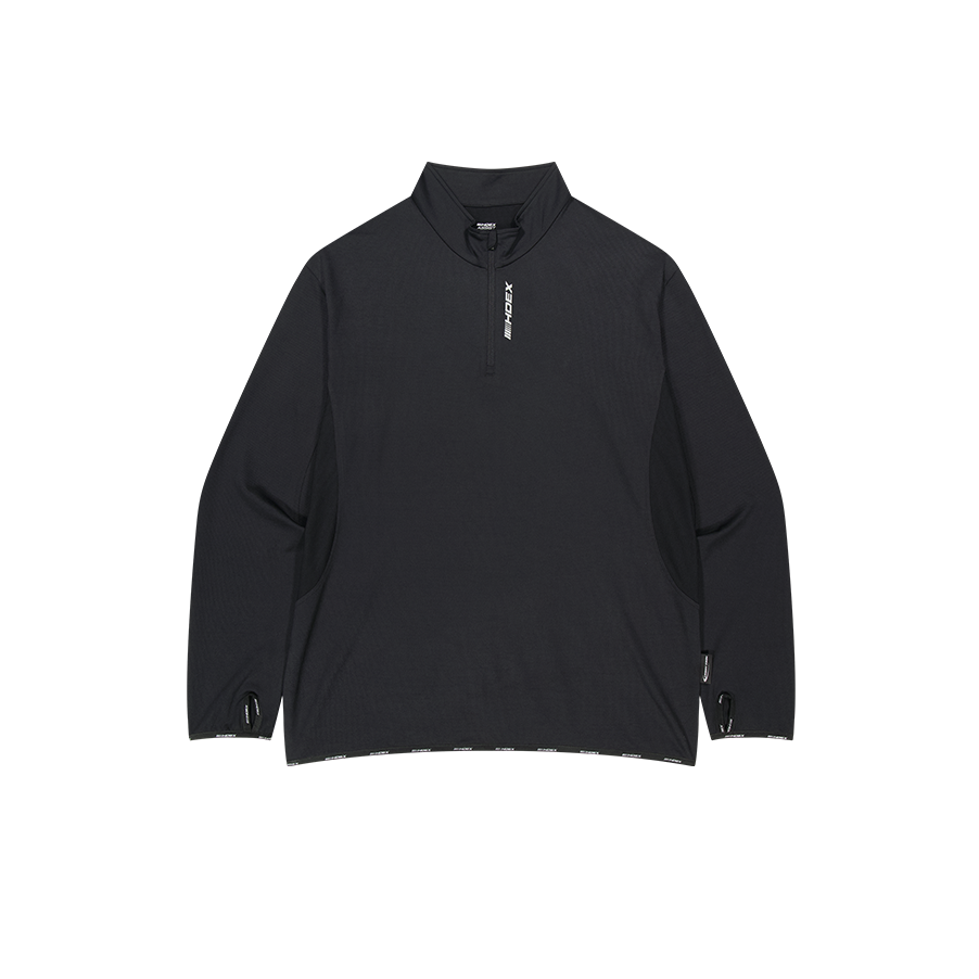 【新品早鳥優惠】Assist Waffle 機能性半開襟運動長袖上衣 黑色