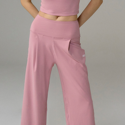 【新品早鳥優惠】Light Support Daily 修身寬版運動長褲 粉色