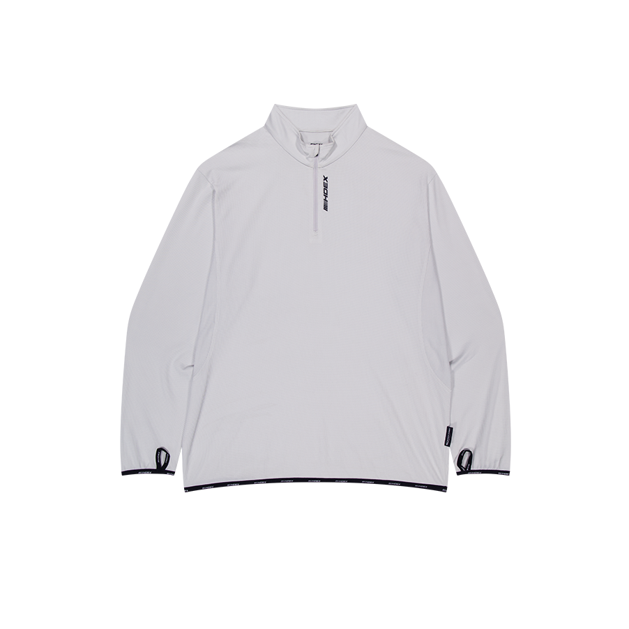 【新品早鳥優惠】Assist Waffle 機能性半開襟運動長袖上衣 淺灰色