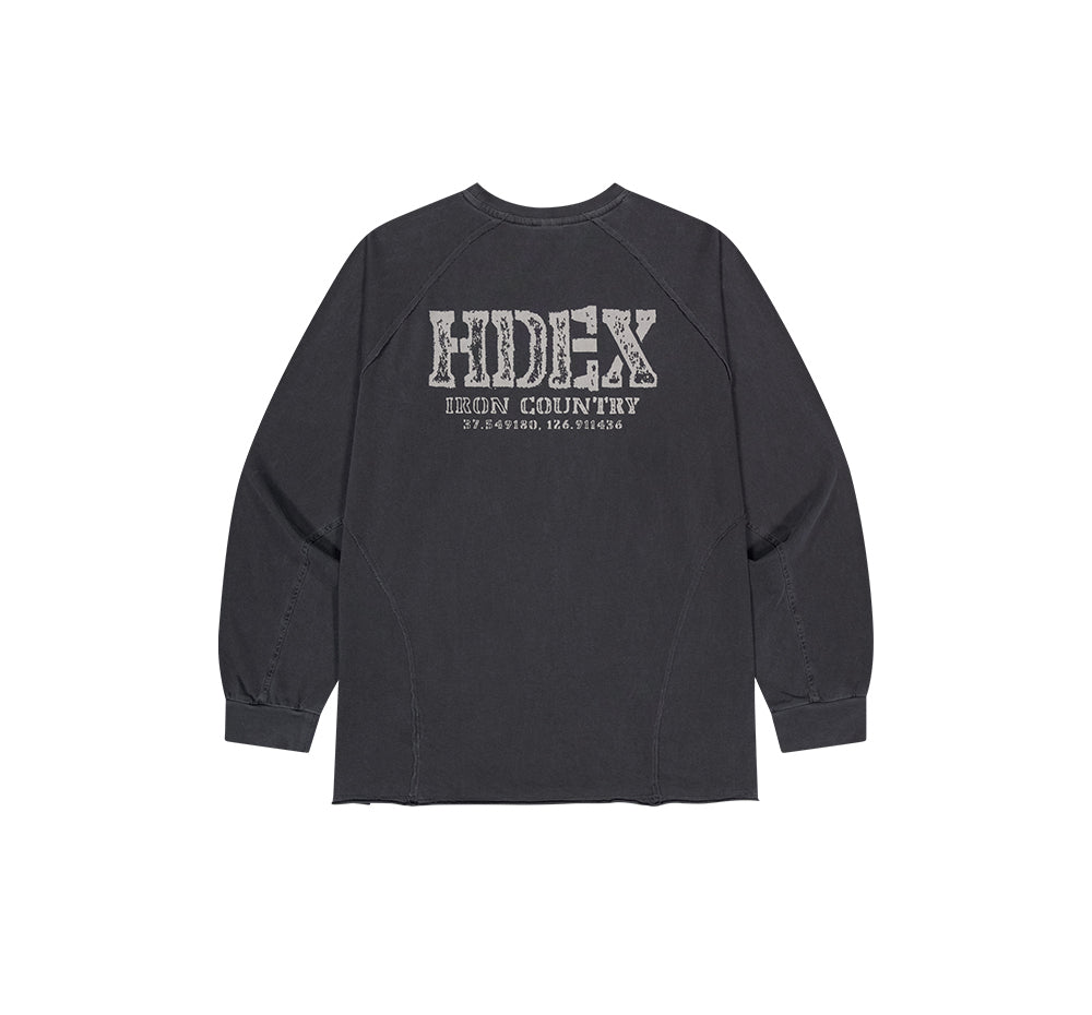【新品預購】Core Back Logo 水洗復古風長袖上衣 深灰色