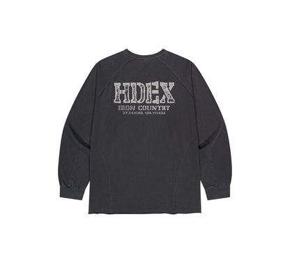 【新品預購】Core Back Logo 水洗復古風長袖上衣 深灰色