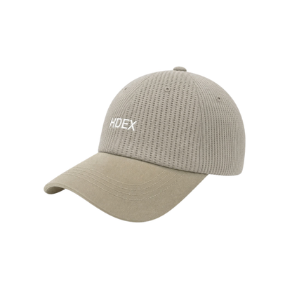 Main Logo 刺繡華夫格拼接棒球帽 米色