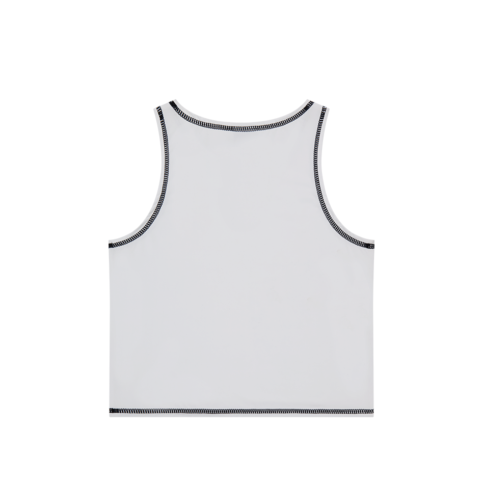 【新品早鳥優惠】Pro Stitch 車線短版削肩背心 白色