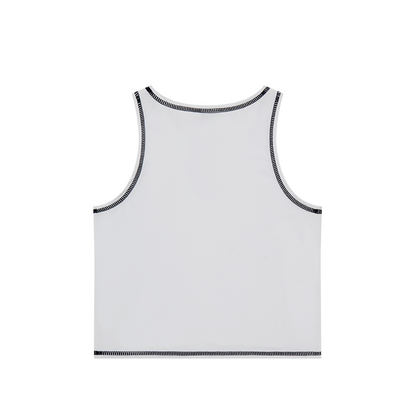 【新品早鳥優惠】Pro Stitch 車線短版削肩背心 白色